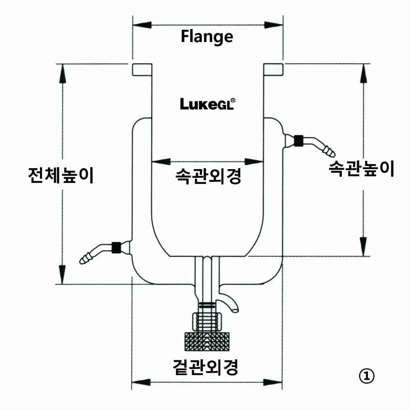 자켓식 밸브형 반응조이중반응조 하부일반형, 콕크부1 Lit.                       F145 Model: JRG5010