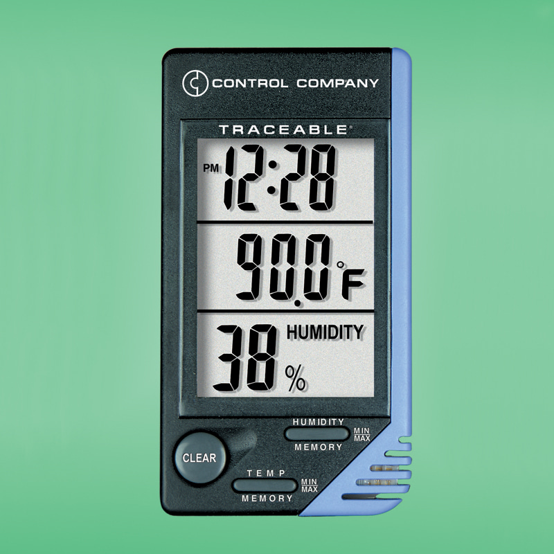탁상형 온습도계, 시계 겸용Thermo-HygrometerBench20~90% RH Model: 4040