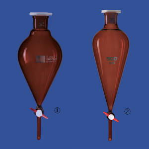 [Lenz] 갈색 분액 깔때기 용량별 Amber Glass Separatory Funnel