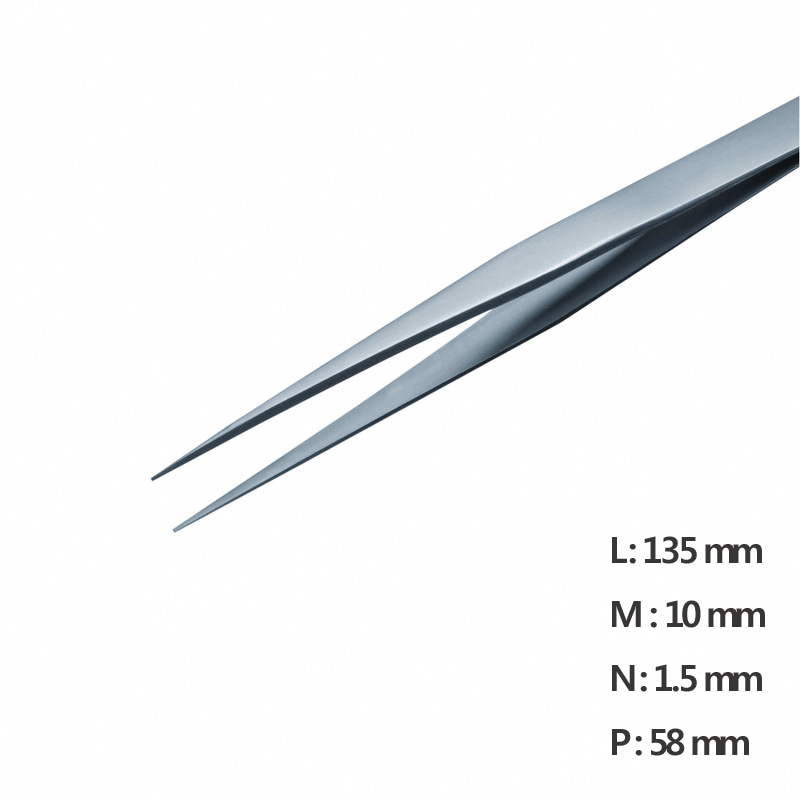 고정밀 트위저, Rubis®,RU-PP-SATeflon Coating TweezerFine Straight PointedL135mm Model: RU-PP-TF