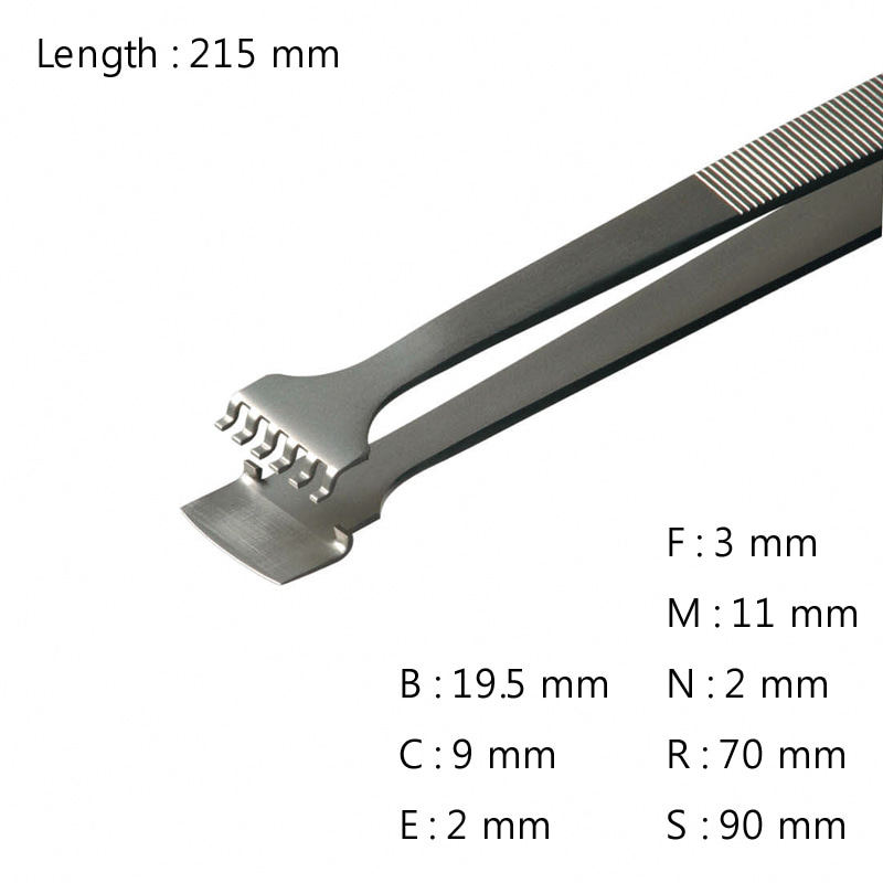 고정밀 웨이퍼용 트위저, Rubis®,41LB-6/8-SATeflon Coating TweezerWafer HandlingL215mm Model: RU-41LB-6/8-TF