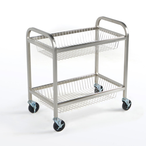 스테인레스 바스켓 카트, 거치 방식 Glassware Cart with Basket