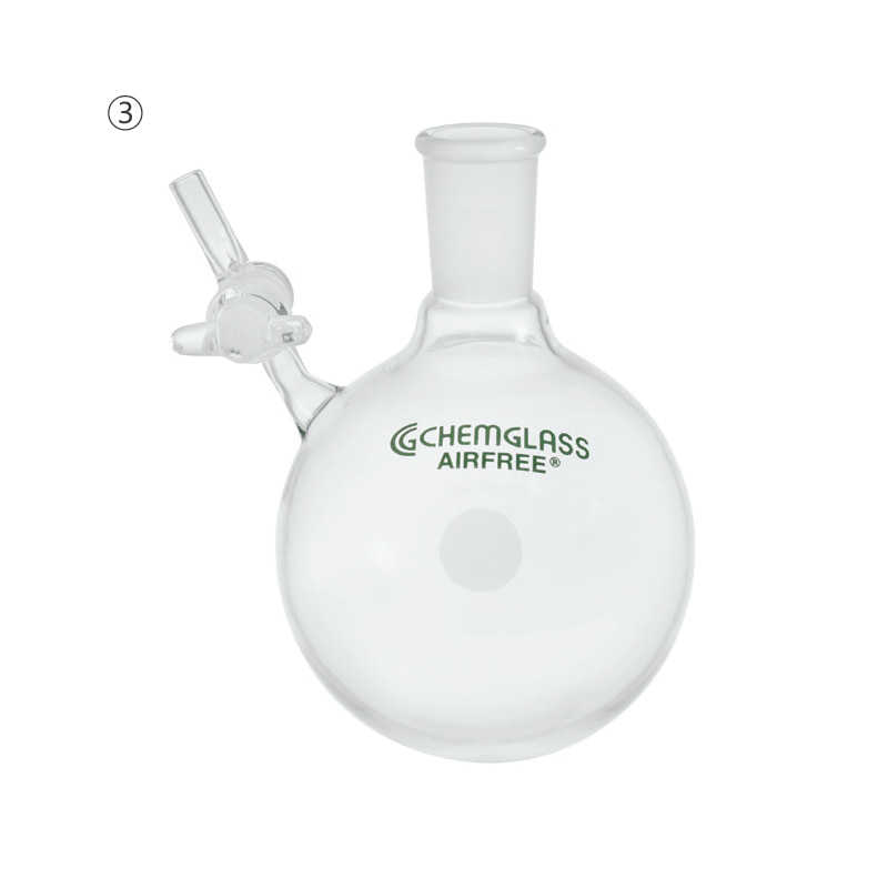 쉬링크 반응 플라스크, Schlenk FlaskSchlenk Flask100ml, 14/20, w/ Glass StopcockAirfree Model: AF-0528-02