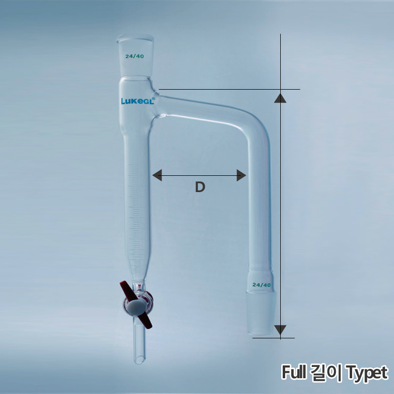 코크형 딘스탁 트랩, Moisture TestDistillation Receiver, Dean-Stark Trap, LukeGL®Short Length (Side Arm)100 ml Model: L126113S