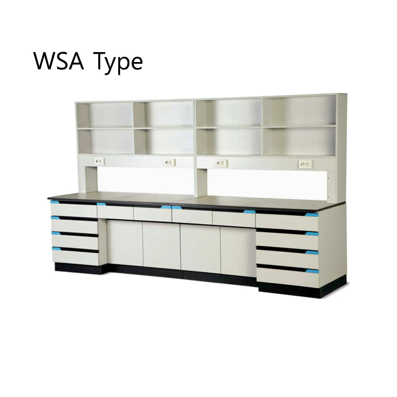 목재형 벽면실험대, WSA TypeSide Table목재형w3600 x d750 x h1800mm Model: WSA3600