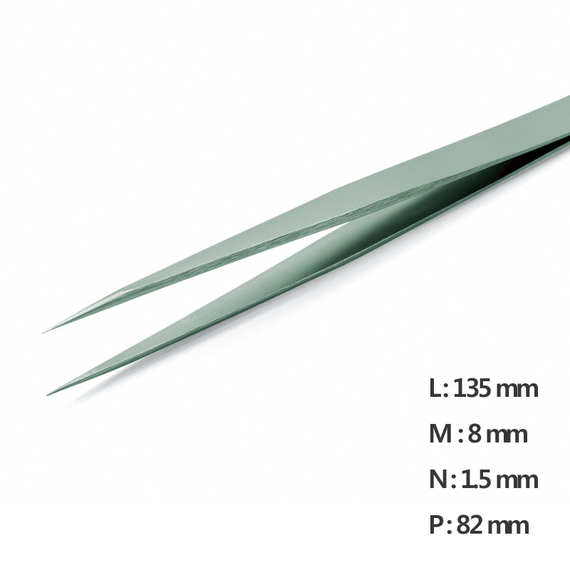 고정밀 트위저, Rubis®,RU-SS Nano-SATweezerUltra Fine Pointed NanoL135mm Model: RU-SS Nano-SA