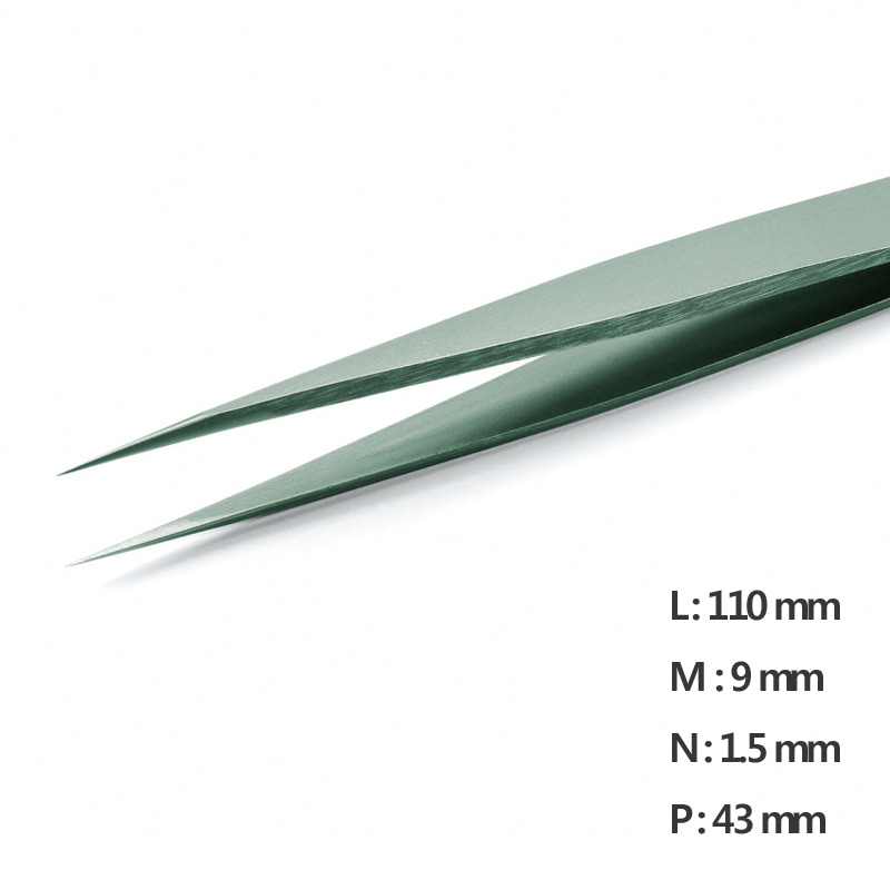 고정밀 트위저, Rubis®,RU-3C Nano-SATweezerUltra Fine Pointed NanoL110mm Model: RU-3C Nano-SA