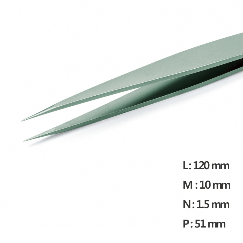 고정밀 트위저, Rubis®,RU-0 Nano-SATweezerUltra Fine Pointed NanoL120mm Model: RU-0 Nano-SA