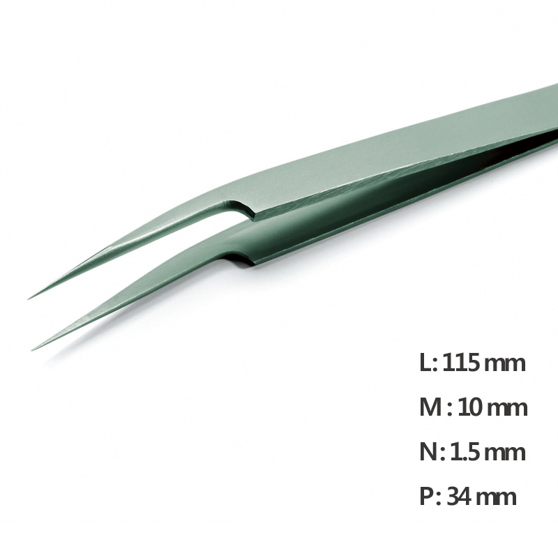 고정밀 트위저, Rubis®,RU-5A Nano-SATweezerUltra Fine Pointed NanoL115mm Model: RU-5A Nano-SA