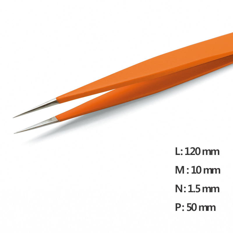 고정밀 트위저, Rubis®,RU-1 Grip-SATweezerUltra Fine Pointed NanoNone slip, L120mm Model: RU-1 Grip-SA