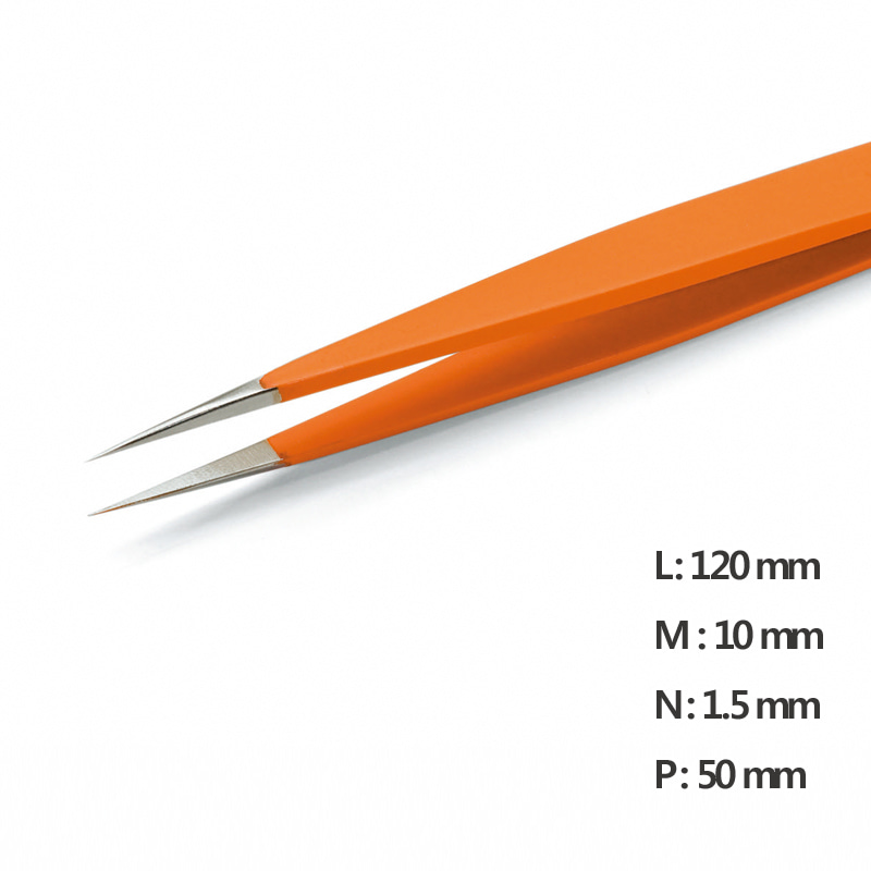고정밀 트위저, Rubis®,RU-3 Grip-SATweezerUltra Fine Pointed NanoNone slip, L120mm Model: RU-3 Grip-SA