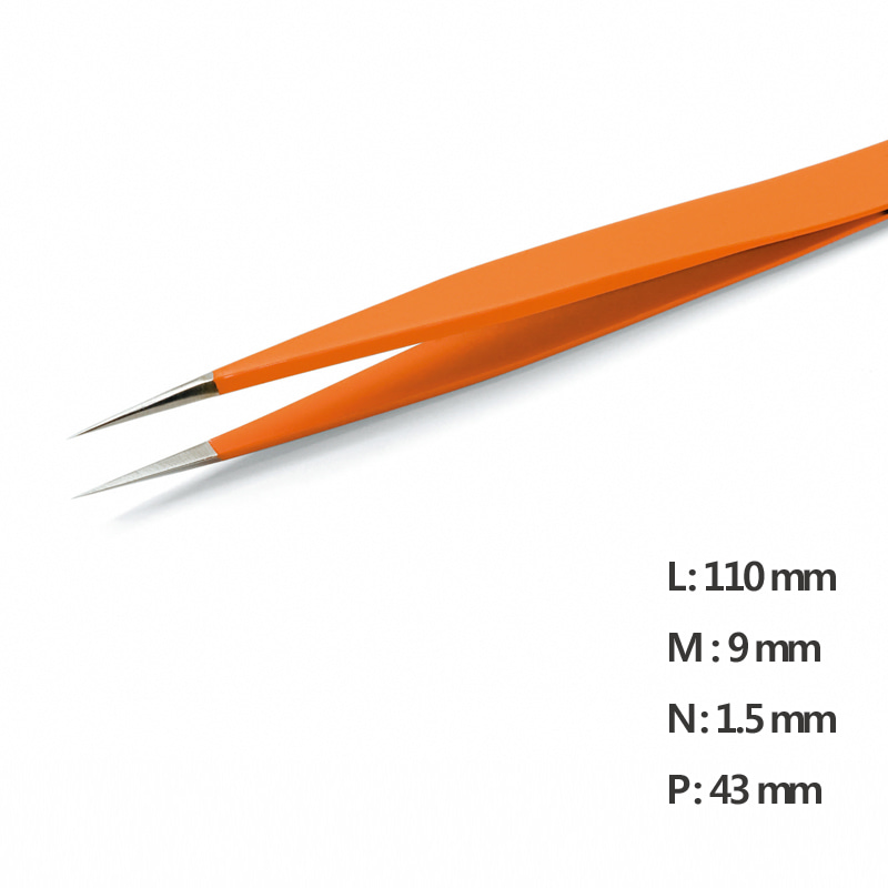 고정밀 트위저, Rubis®,RU-3C Grip-SATweezerUltra Fine Pointed NanoNone slip, L110mm Model: RU-3C Grip-SA