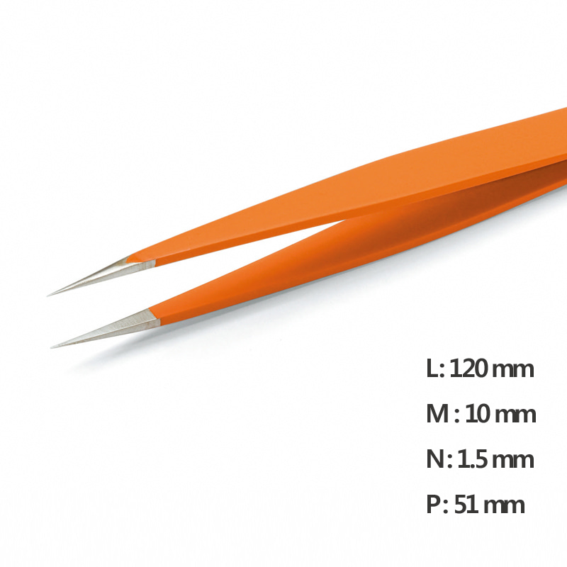 고정밀 트위저, Rubis®,RU-0 Grip-SATweezerUltra Fine Pointed NanoNone slip, L120mm Model: RU-0 Grip-SA