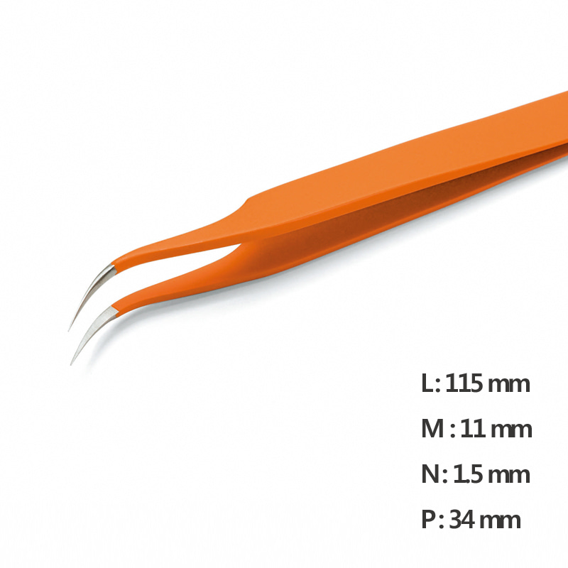 고정밀 트위저, Rubis®,RU-7 Grip-SATweezerUltra Fine Pointed NanoNone slip, L115mm Model: RU-7 Grip-SA