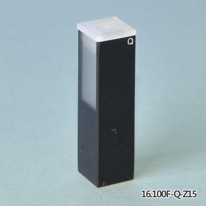 서브 마이크로 형광 셀, 4면 투명, BlackBlack Sub-Micro Fluorometer CellType 16FZ15, 0.4ml Model: 16.400F-Q-Z15